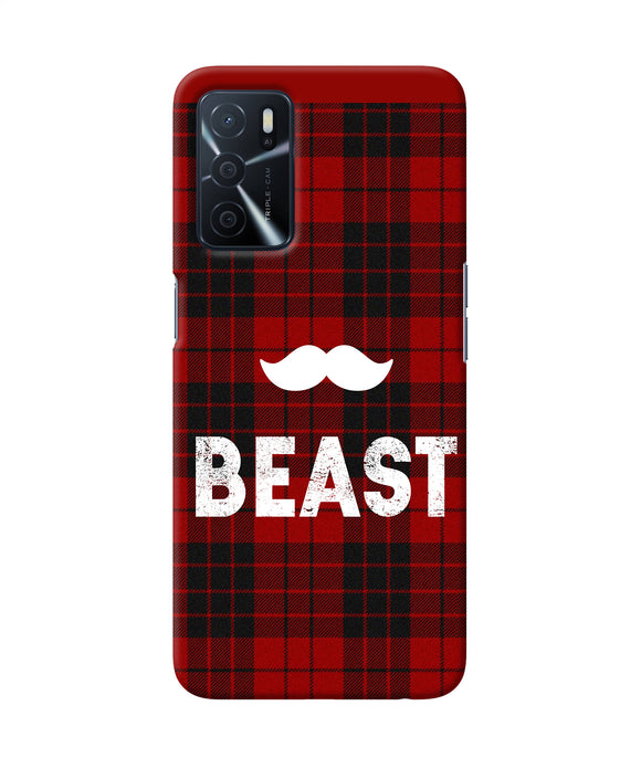 Beast red square Oppo A16 Back Cover