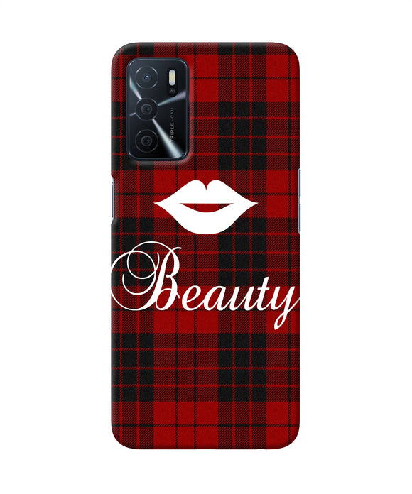 Beauty red square Oppo A16 Back Cover