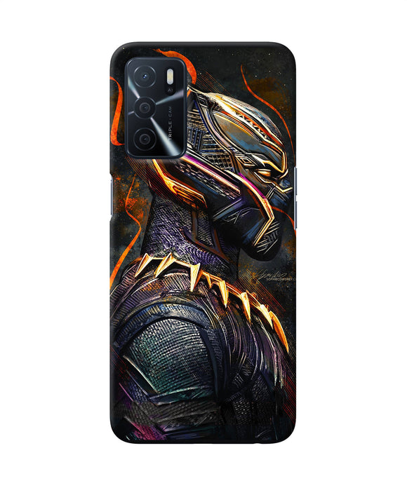 Black panther side face Oppo A16 Back Cover