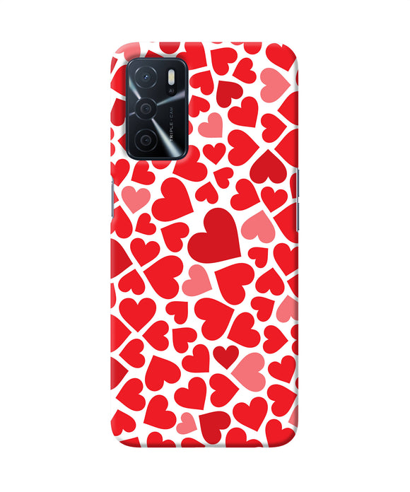 Red heart canvas print Oppo A16 Back Cover