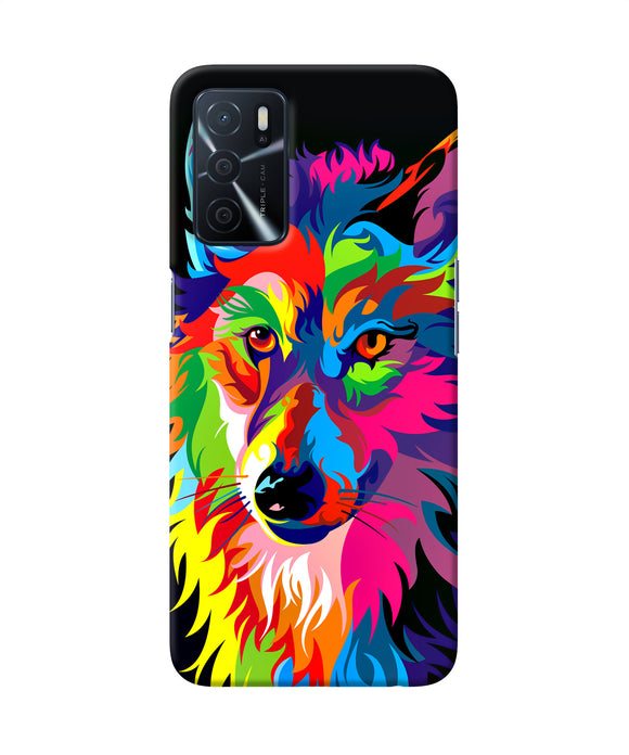 Colorful wolf sketch Oppo A16 Back Cover