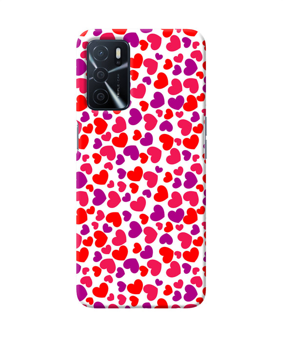 Red heart canvas print Oppo A16 Back Cover