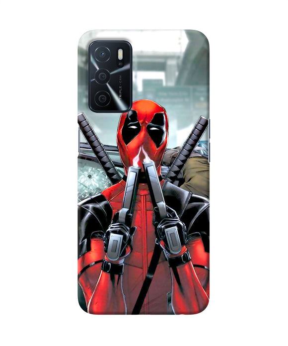 Deadpool with gun Oppo A16 Back Cover