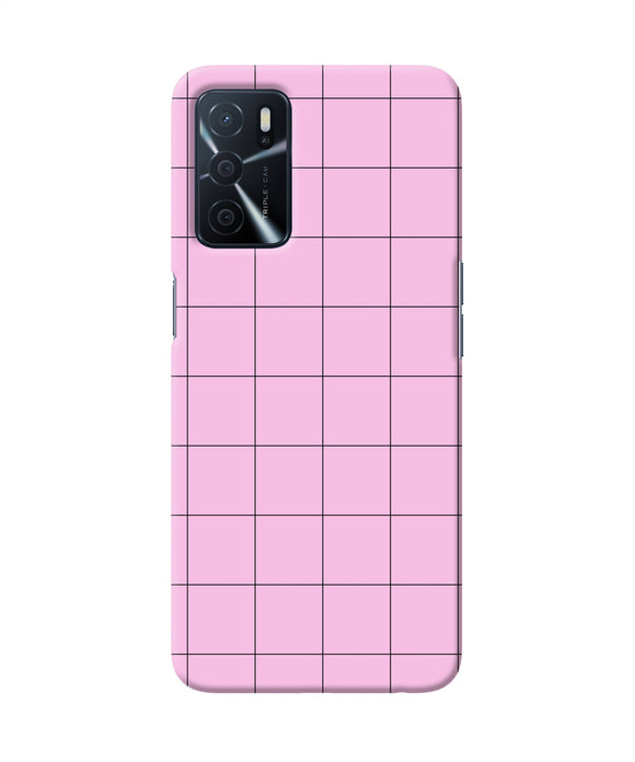 Pink square print Oppo A16 Back Cover
