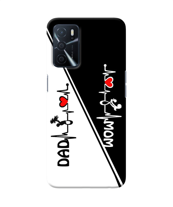 Mom dad heart line black and white Oppo A16 Back Cover