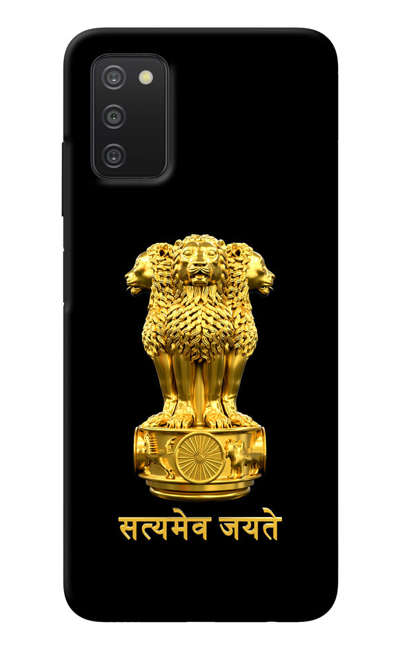 Satyamev Jayate Golden Samsung A03s Back Cover