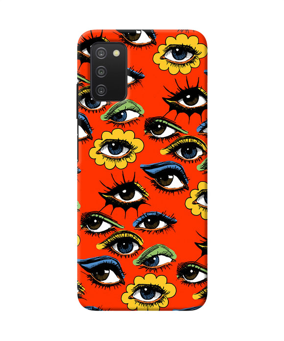 Abstract eyes pattern Samsung A03s Back Cover