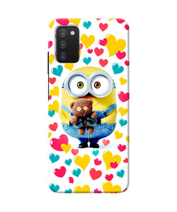 Minion teddy hearts Samsung A03s Back Cover