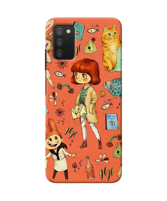 Canvas little girl print Samsung A03s Back Cover