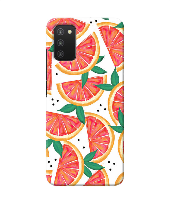 Abstract orange print Samsung A03s Back Cover