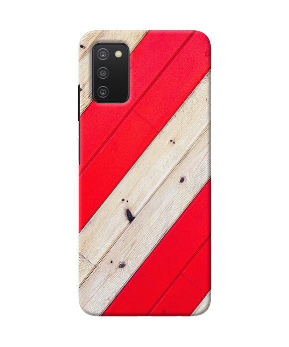 Abstract red brown wooden Samsung A03s Back Cover