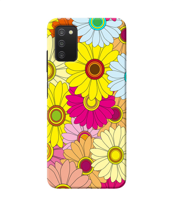 Abstract colorful flowers Samsung A03s Back Cover