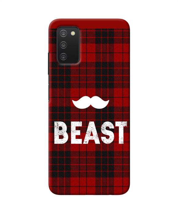 Beast red square Samsung A03s Back Cover