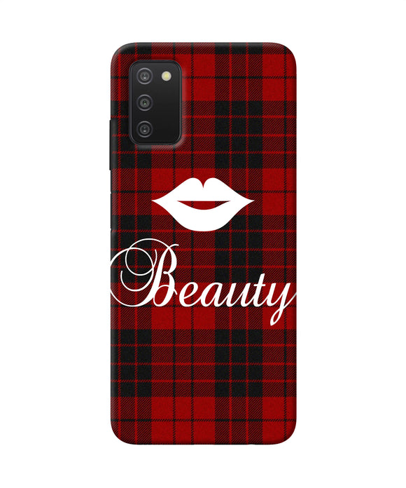 Beauty red square Samsung A03s Back Cover