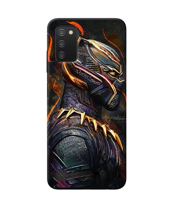 Black panther side face Samsung A03s Back Cover