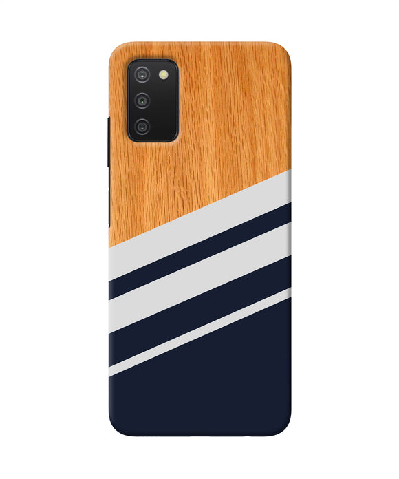 Black and white wooden Samsung A03s Back Cover