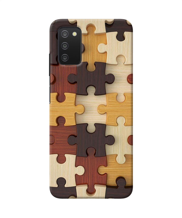 Wooden puzzle Samsung A03s Back Cover