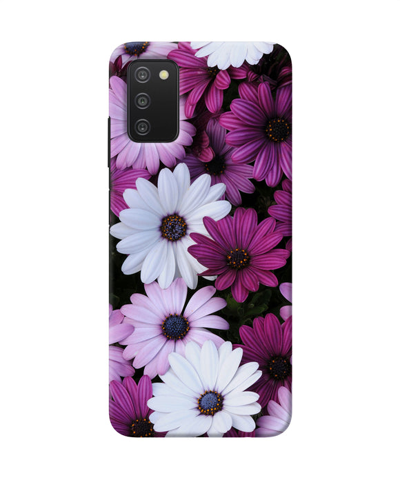 White violet flowers Samsung A03s Back Cover