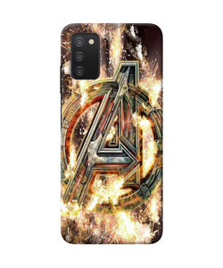 Avengers burning logo Samsung A03s Back Cover