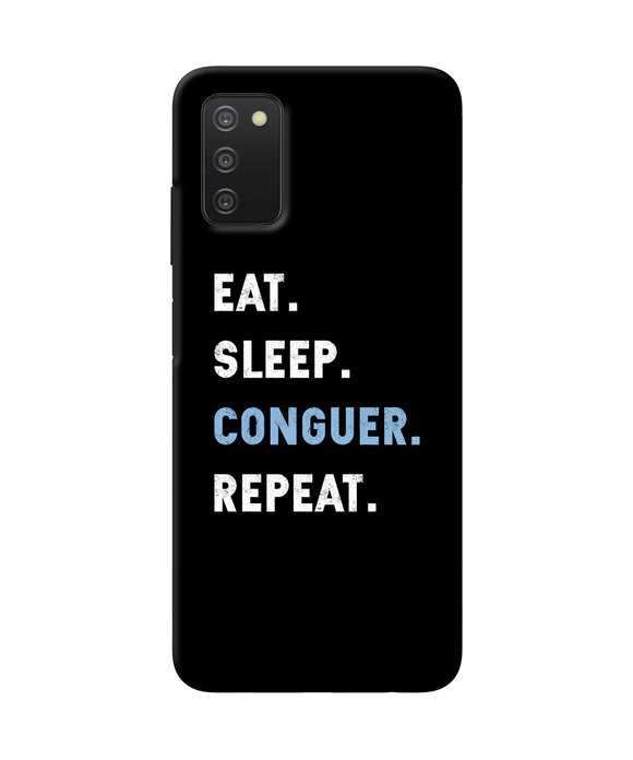 Eat sleep quote Samsung A03s Back Cover