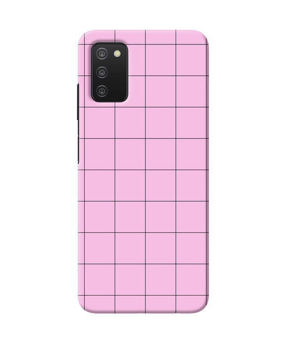 Pink square print Samsung A03s Back Cover