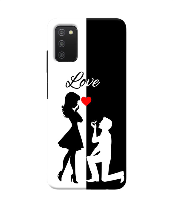 Love propose black and white Samsung A03s Back Cover