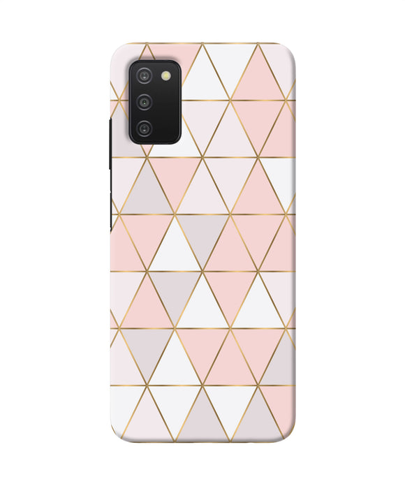 Abstract pink triangle pattern Samsung A03s Back Cover