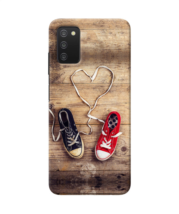Shoelace heart Samsung A03s Back Cover
