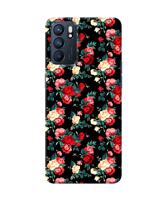 Rose Pattern Oppo Reno6 5G Back Cover