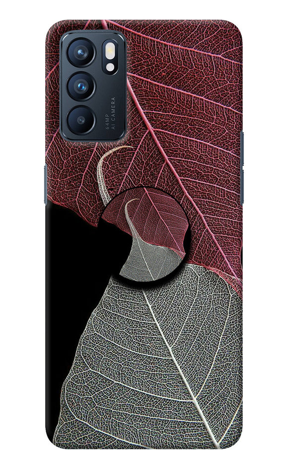 Leaf Pattern Oppo Reno6 5G Pop Case
