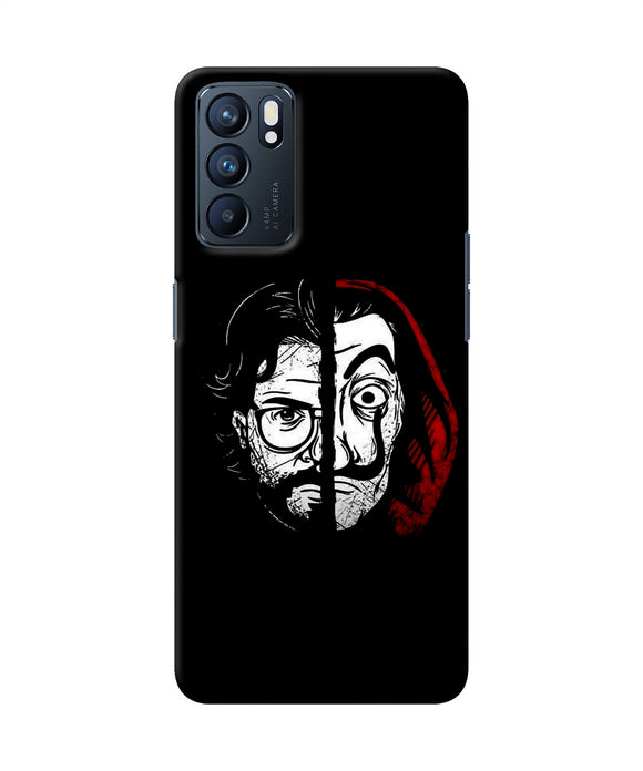 Money Heist Professor Mask Sketch Oppo Reno6 5G Back Cover