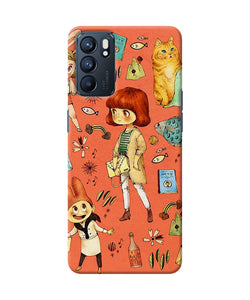 Canvas little girl print Oppo Reno6 5G Back Cover