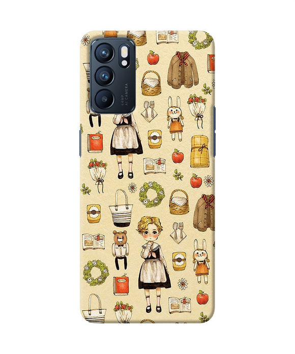 Canvas girl print Oppo Reno6 5G Back Cover