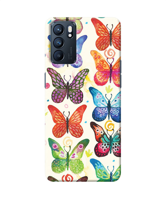 Abstract butterfly print Oppo Reno6 5G Back Cover