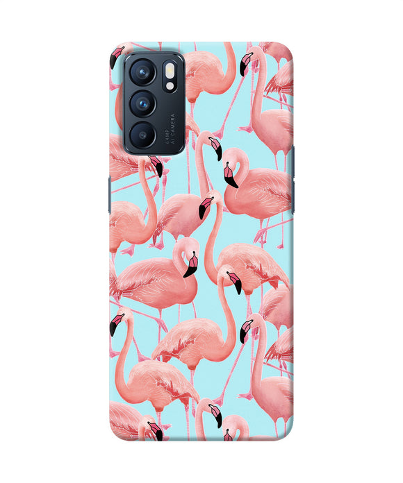 Abstract sheer bird print Oppo Reno6 5G Back Cover