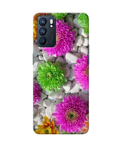 Natural flower stones Oppo Reno6 5G Back Cover