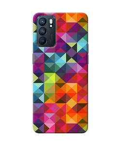 Abstract triangle pattern Oppo Reno6 5G Back Cover