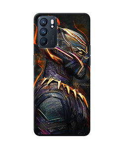 Black panther side face Oppo Reno6 5G Back Cover