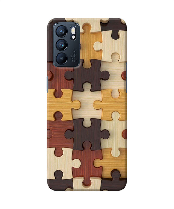 Wooden puzzle Oppo Reno6 5G Back Cover