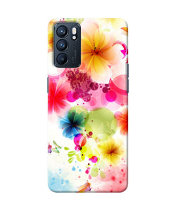 Flowers print Oppo Reno6 5G Back Cover