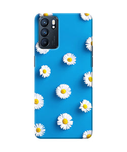 White flowers Oppo Reno6 5G Back Cover