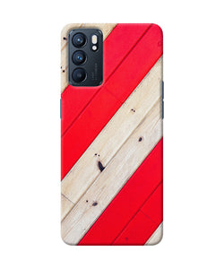 Abstract red brown wooden Oppo Reno6 5G Back Cover