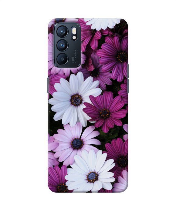 White violet flowers Oppo Reno6 5G Back Cover