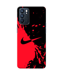 Nike red black poster Oppo Reno6 5G Back Cover