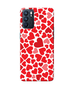 Red heart canvas print Oppo Reno6 5G Back Cover