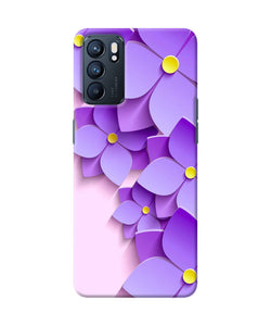 Violet flower craft Oppo Reno6 5G Back Cover