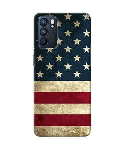 Vintage US flag Oppo Reno6 5G Back Cover