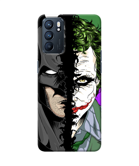 Batman vs joker half face Oppo Reno6 5G Back Cover