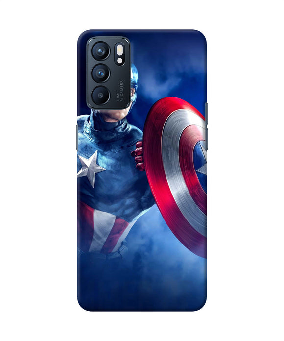 Captain america on sky Oppo Reno6 5G Back Cover