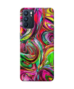 Abstract colorful ink Oppo Reno6 5G Back Cover